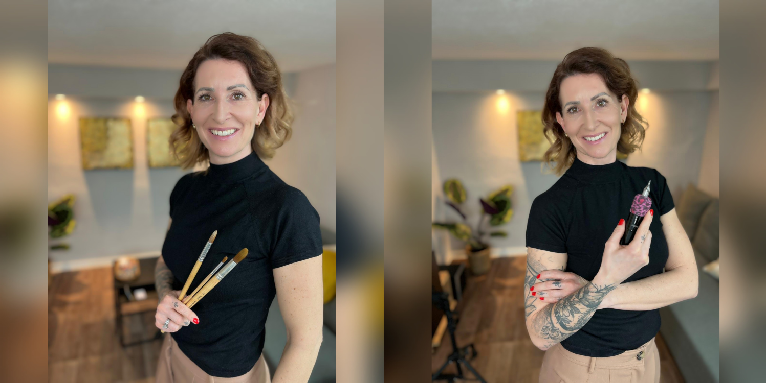 Künstler:in tätowiert im Studio